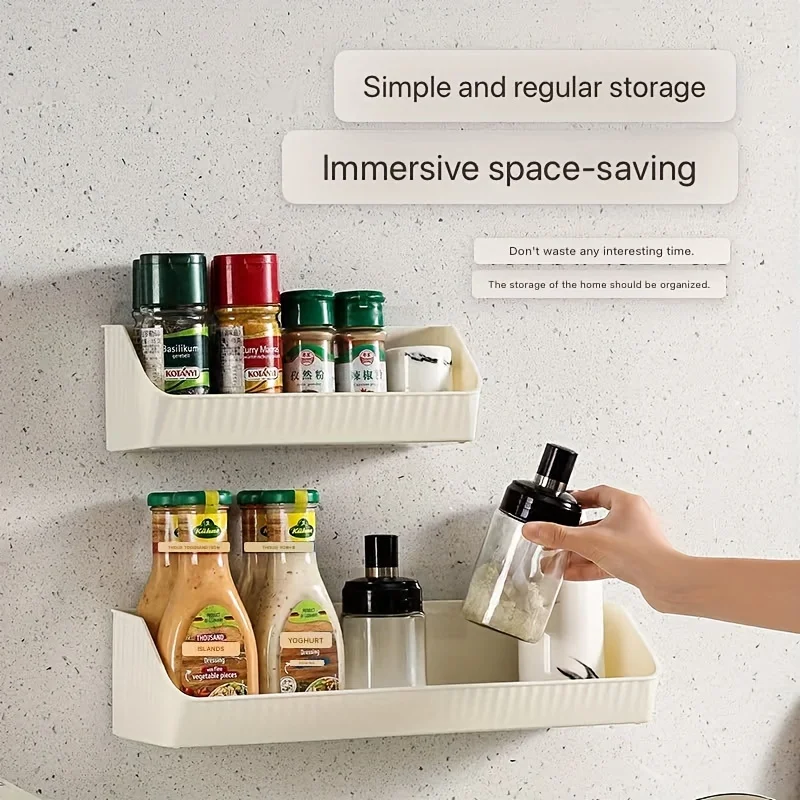 

Wall-Mounted Plastic Rack, No-Drilling Required Bathroom & Kitchen Organizer Shelves, Bedroom Hanging Box, Shelf Coat racks