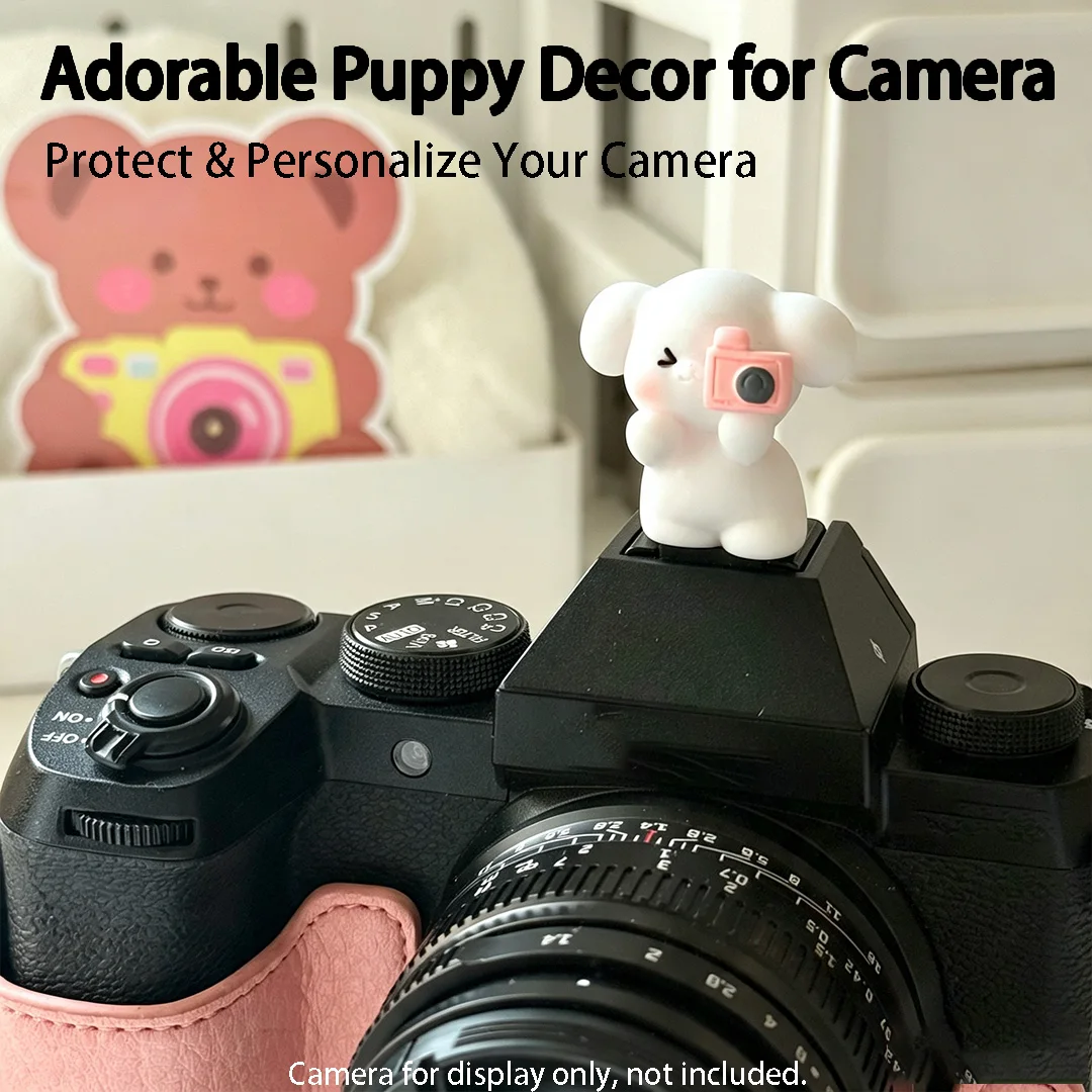 Cute 3D Puppy Camera Hot Shoe Cover Protector for Canon R8 R50 Nikon Z30 Z50 Sony A7M4 Fuji XT3 XM5 XS20 XS10 XPRO3 Leica view 4