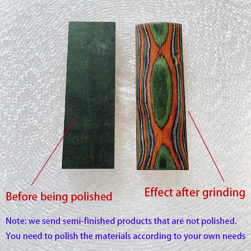 2pieces Technology Laminated Color Wood for Knife Handle Making Material DIY Handicraft Making Shank Grips Material 120x40x10mm