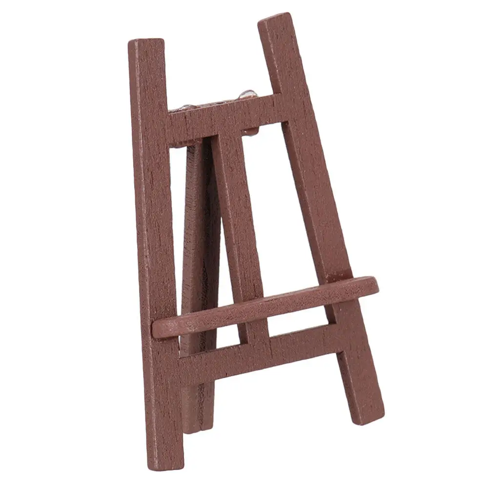 

1Pcs Mini Easel Micro Landscape Decors Wooden Mini House Accessory High-End Wood Simulation Easel for Home Ornament DIY