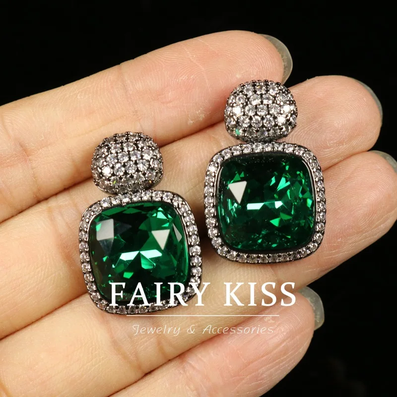 boucles-d'oreilles-simples-medievales-diamant-emeraude-boucles-d'oreilles-geometriques-aiguilles-en-argent-925