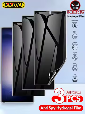 NNBILI 3Pcs Anti Spy Soft Hydrogel Film For Samsung Galaxy S25 S24 S23 S21 S22 Ultra Screen Protector For Samsung Note 20 10 9