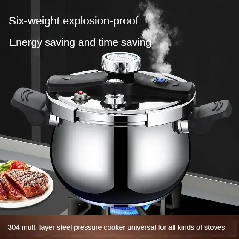 New Pressure Cooker 304 Stainless Steel Pressure Cooes Explosion-Proof Pressure Cookers Cooking Pots Be Used As Saucepan Steamer