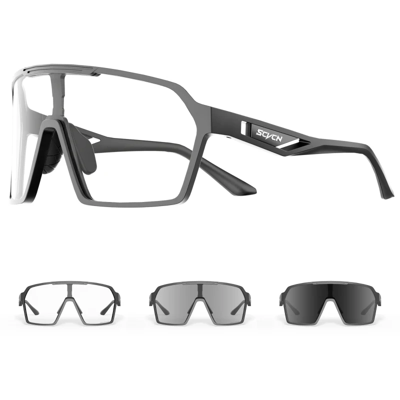 SCVCN Photochromic Sunglasses Fashion Cycling Glasses for Men Mountain Bike Eyewear Baseball Sports Goggles Skating Sun Glasses