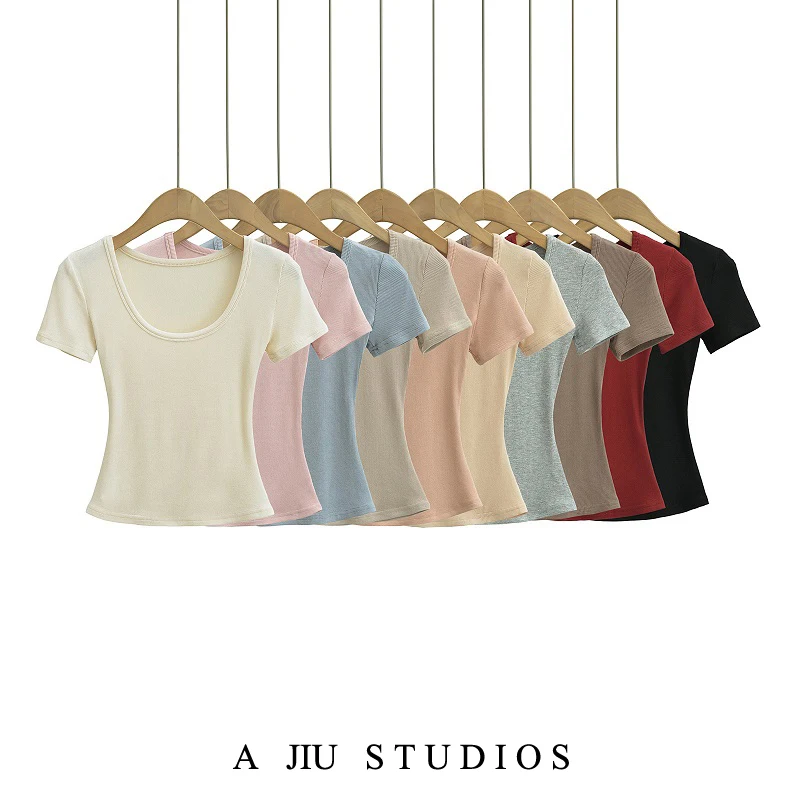 

Сексуальная облегающая футболка ort Sve U-Ne, женская летняя футболка для девочек, однотонная основа, внутренняя одежда, облегающая длина ort