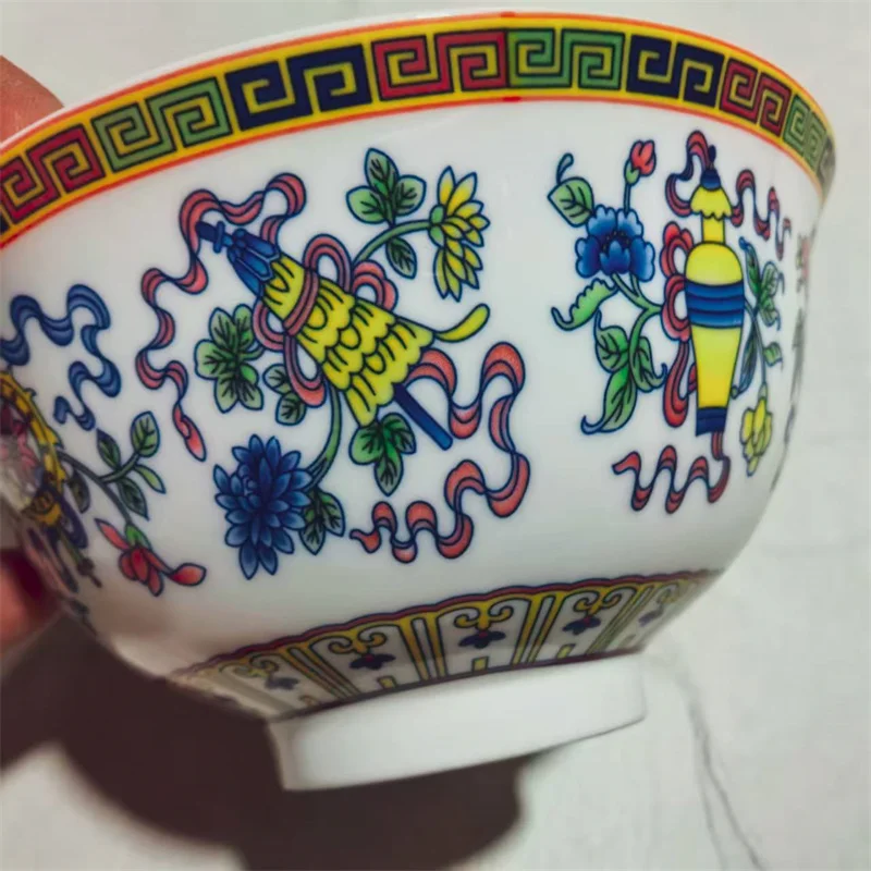 الخزف الصيني القديم الوردي ثمانية كنوز نمط السلطانية العتيقة نمط أطباق السيراميك لديكور المنزل