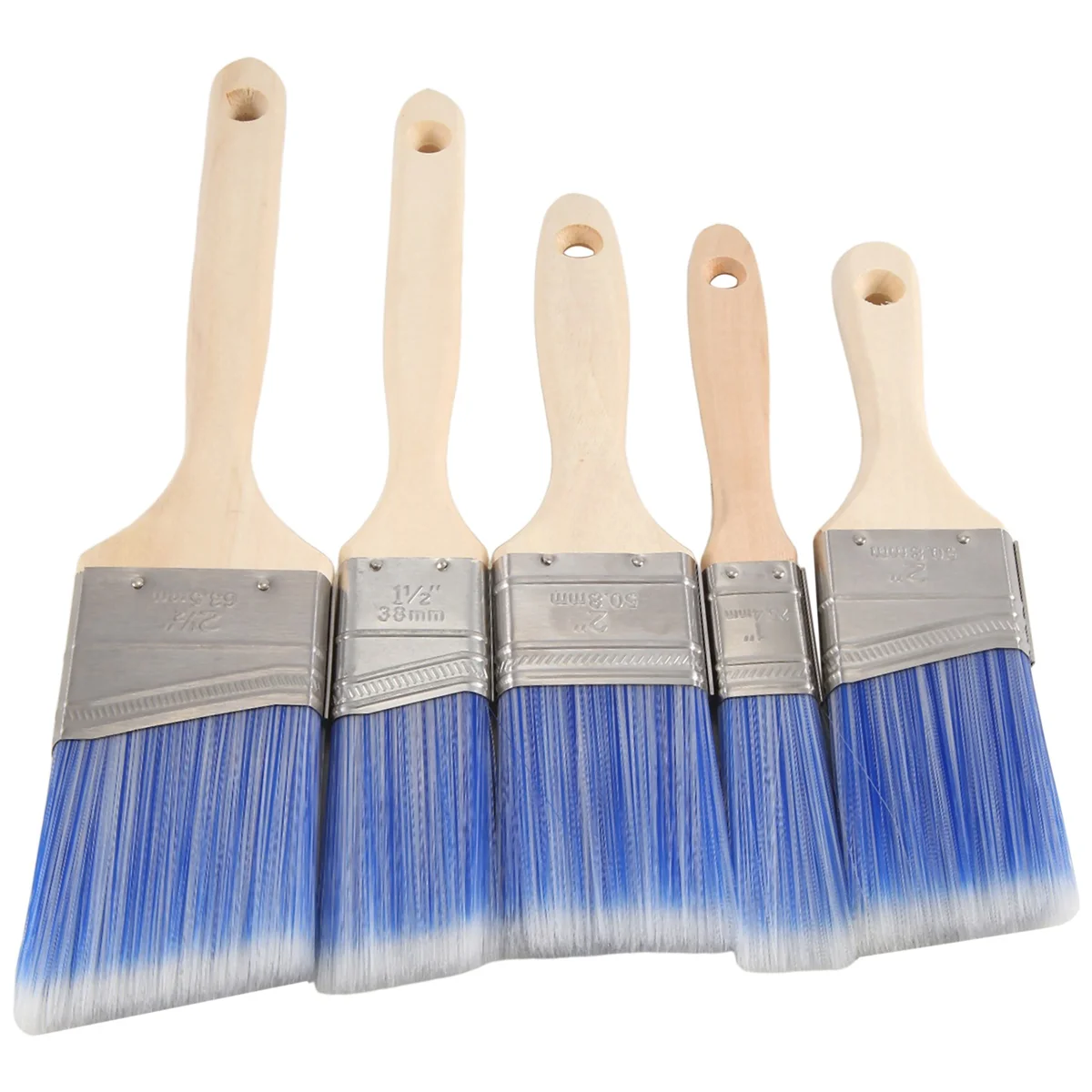 5 Pack Flat and Angle Brushes in Assorted Sizes, Paint Brushes for Walls,Wall Paint Brushes, Furniture Paint Brushes