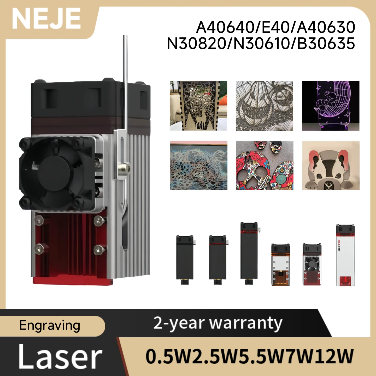 Оптическая мощность NEJE 500 МВт/550 МВт/7 Вт/12 Вт, подходит для резки дерева и кожи своими руками, совместимая с фрезерными станками с ЧПУ, быстрая доставка