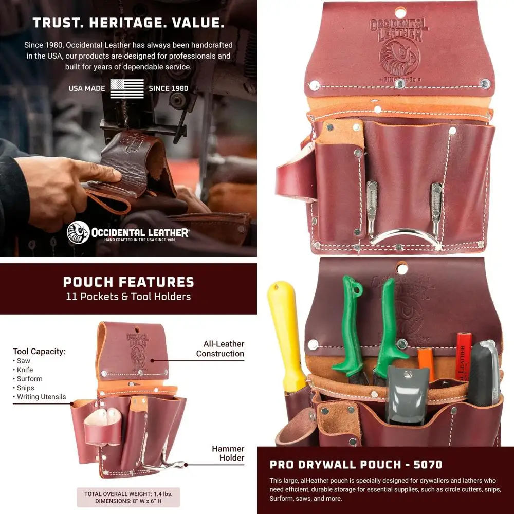 

Сумка для инструментов для гипсокартона (производство США) с 11 карманами и держателями
