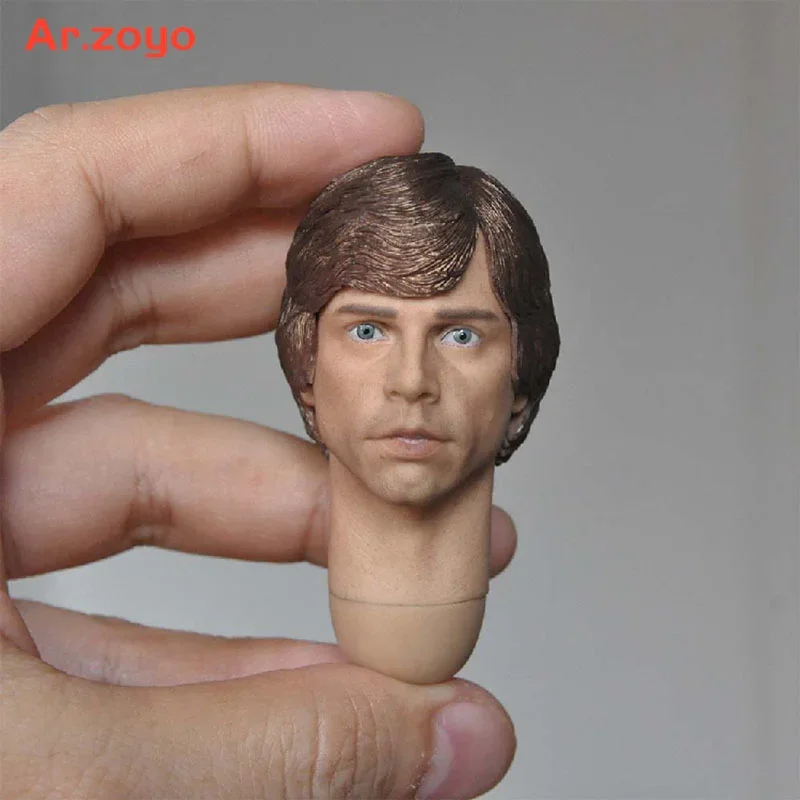 In Stock 1/6 Luke SW Head Sculpt Mark Hamill Head Carving with Long Neck Model Fit 12'' Male Action Figure Body