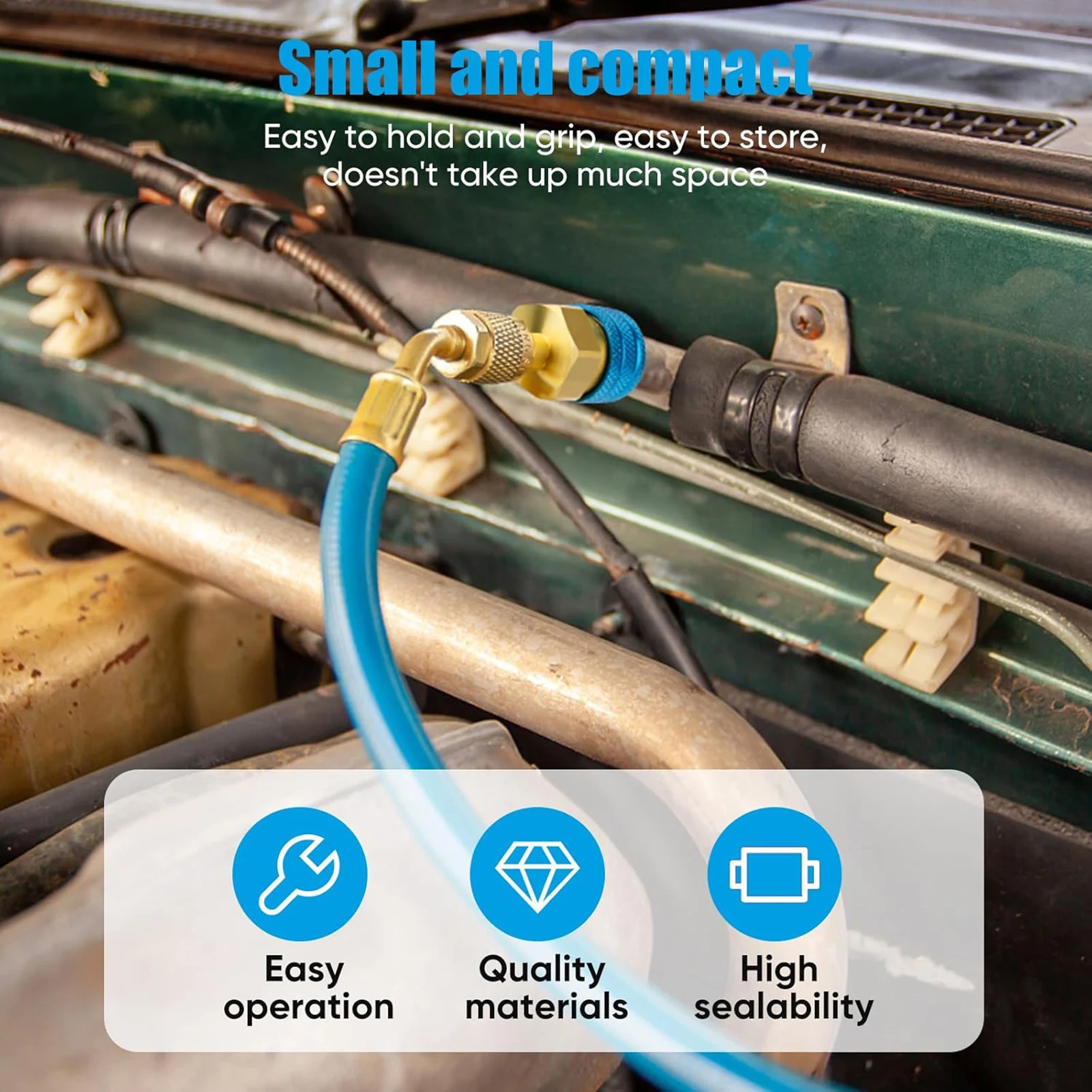R1234yf Quick Couplers High Low Side Connector Conversion for Car AC Refrigerant Charging Copper Fittings Professional Repair