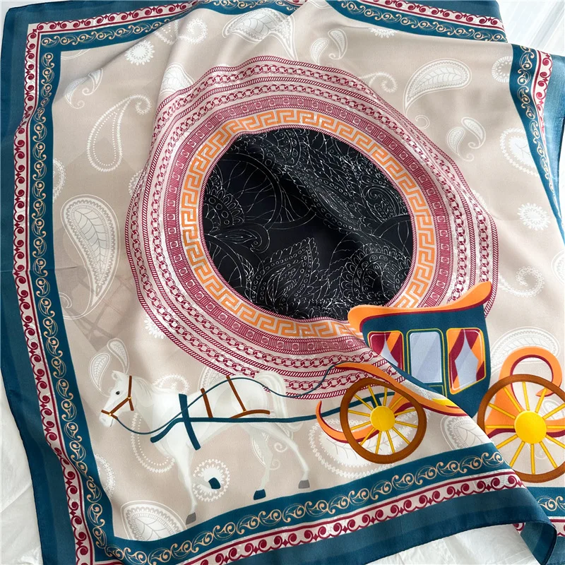 

Small Soft Scarf 65CM Women Square Silk Bandanas Hair Neck Scarves Accessories Women Foulard Femme 65cm*65cm