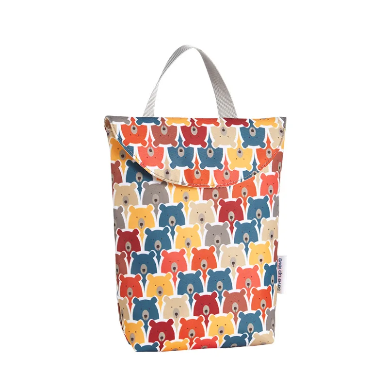 Baby Diaper Bag Multifunctional Waterproof Print Storage Bag Travel Portable Mummy Bag
