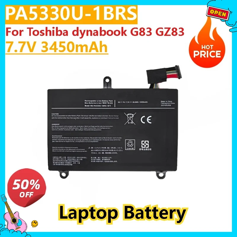 

Brand New High Capacity Replacement Laptop Battery 7.7V 3450mAh PA5330U-1BRS PA5330U For Toshiba dynabook G83 GZ83