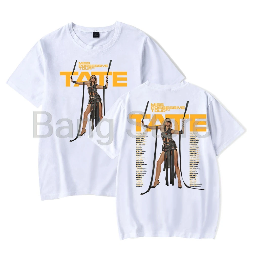 Tate Mcrae Miss Possessive Tour Short Sleeve Tee Women Men Crewneck Fashion Unisex T-shirt