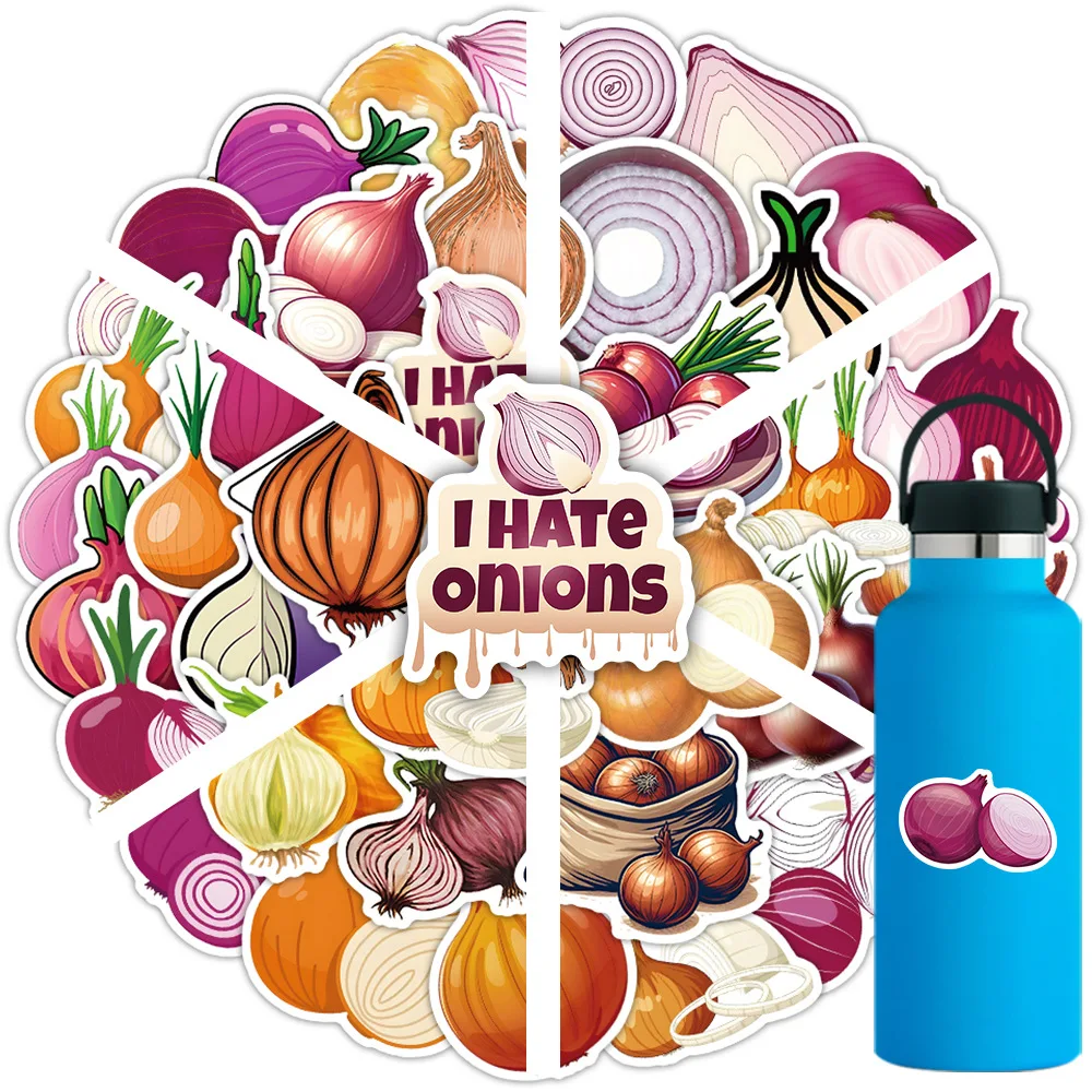 

10/30/50PCS Cartoon Vegetable Onion Stickers Personalized Creative Decorative Graffiti for Guitar Laptop Waterproof Decal Toy