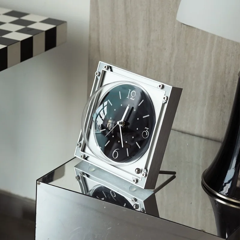 Retro Modern Black Wall Clock Bauhaus Style Silent Non-Ticking Decor Living Room Desktop Timepiece Home Decorative Table Clocks