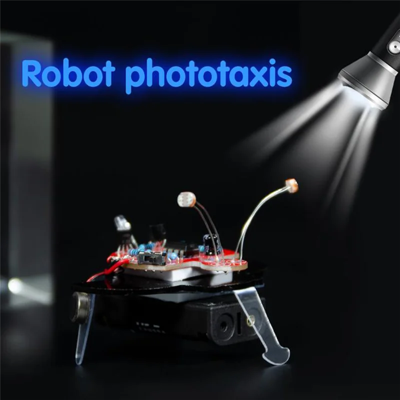 Firefly Photosensitive Robot Electronic Learning DIY Kit Mini Robot Foot Vibration Phototaxis Tail Breathing Light-B12B
