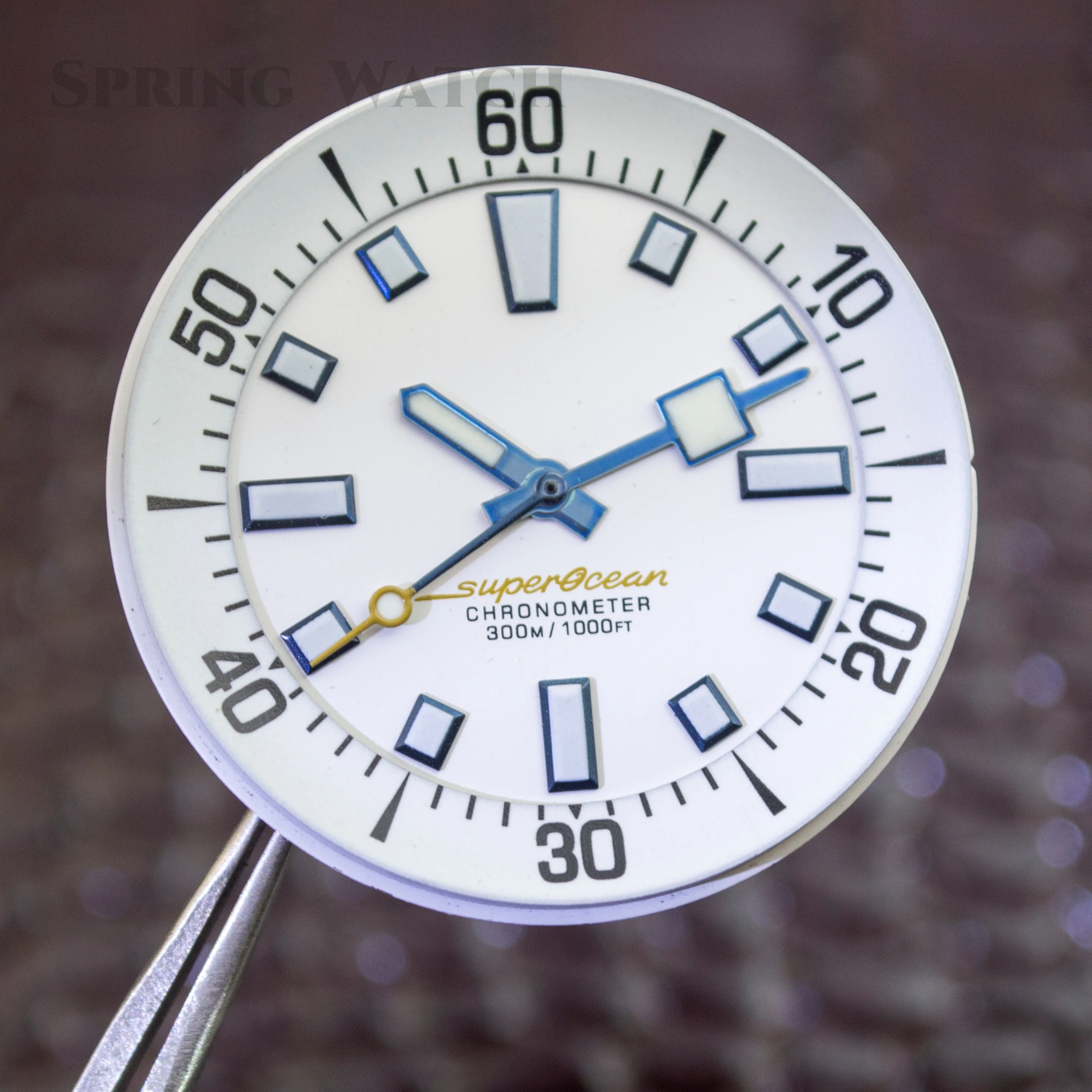 

for SUPEROCEAN Watch Dial Hands NH35 Dial Pointers Modified 33.5mm Watch Green Luminous Dial fit NH35 NH36 Movement Watch Dial