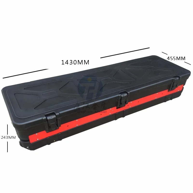 Universal Pickup Truck Rotomolded Plastic Storage Toolbox With Customized Removable Trays And Wheels And Retractable Handles