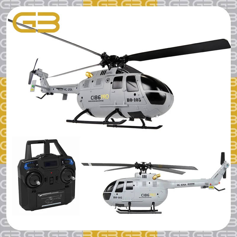 C186 Pro B105 2.4G RTF RC Helicopter 4 Ppropellers 6 Axis Electronic Gyroscope for Stabilization Remote Control Hobbies Toys