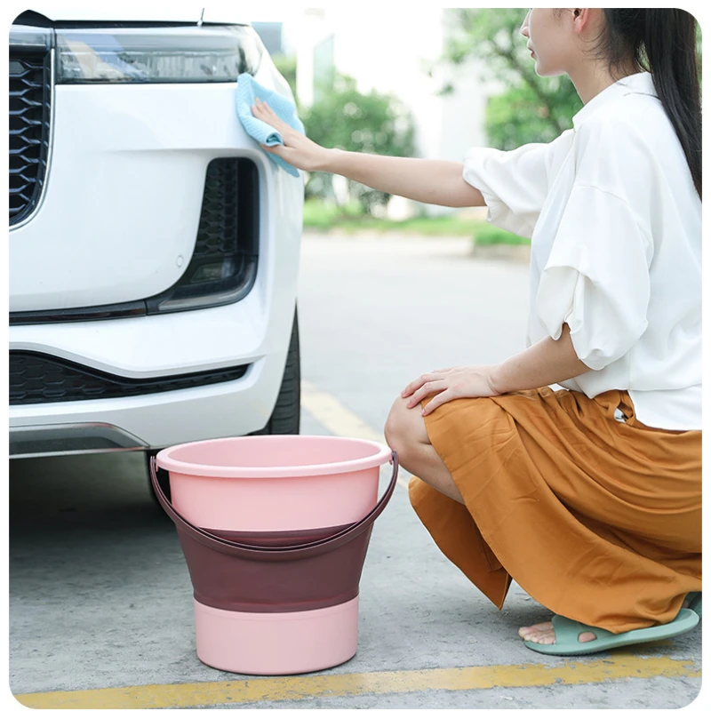 Three models of convenient travelling folding buckets car buckets