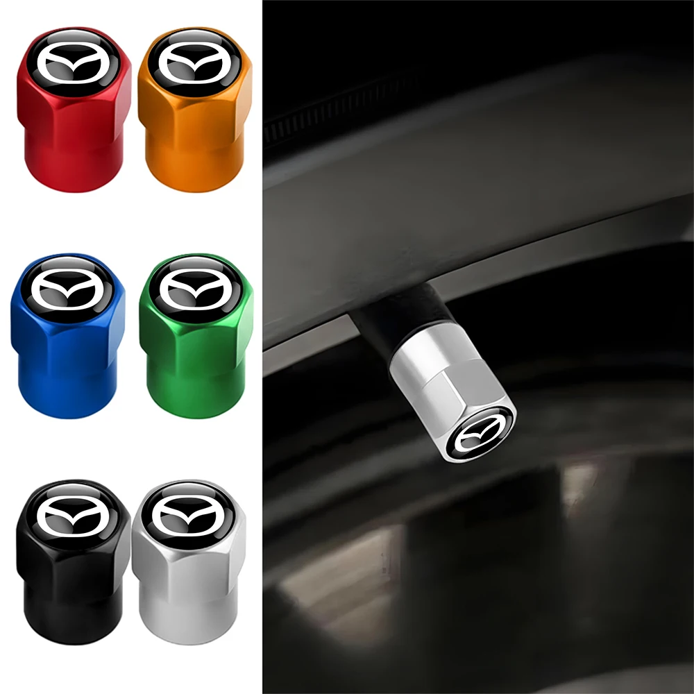 4pcs Car Tyre Wheel Valve Cap Covers Auto Accessories For Mazda skyactiv Axela Atenza CX-3 CX-5 MS demio MPS 3 6 2 SPEED RX7 RX8