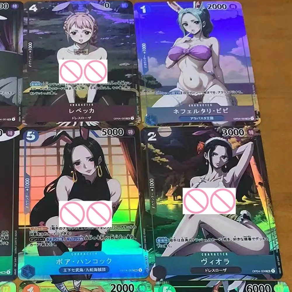 9pcs/set OPCG Anime Sexy Collection Card Yamato Nefertari D.Vivi Fat Buttocks Ample Breasts Half Naked Card Colorful Flash Gifts