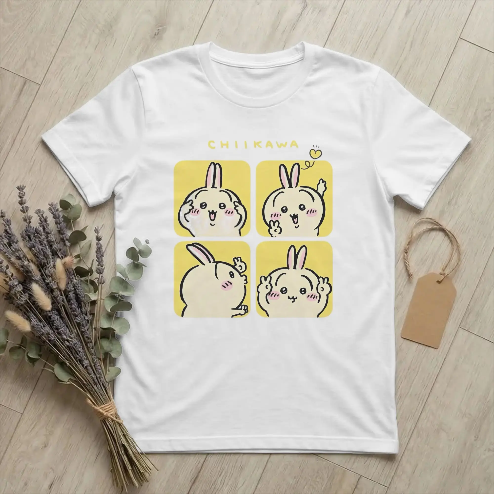 Chiikawas Sweet Little Moments T Shirt Men Women Pure Cotton Cool T-Shirt O Neck Usagi  Tees Short Sleeve Clothes Gift