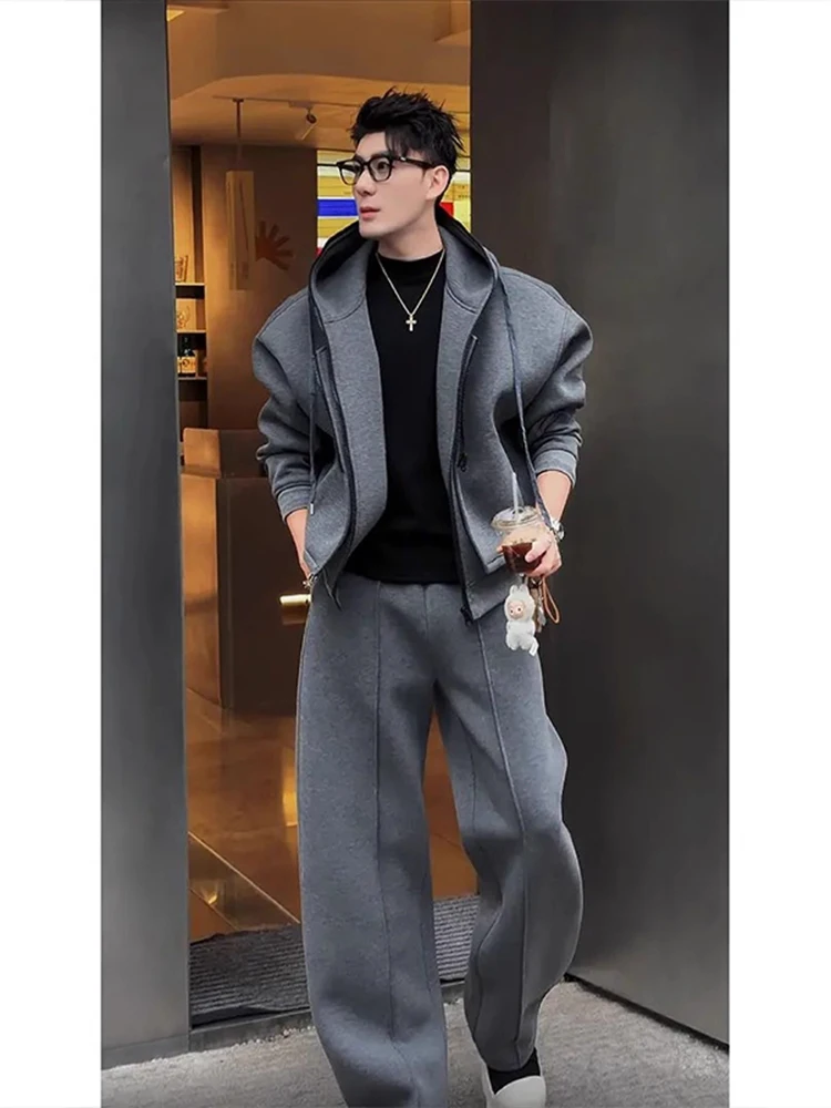 

Мужской модный повседневный комплект American Sle, осенне-зимняя модная высококачественная толстовка с капюшоном в стиле апей, длинная толстовка и брюки све