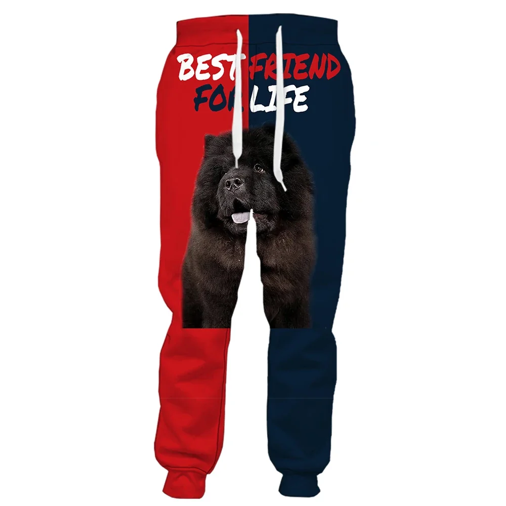 HX Chow Chow Printed Pants 3D Graphic Animals Sweatpants Elastic Pockets Sportswear Casual Harajuku Streetwear Dropshipping