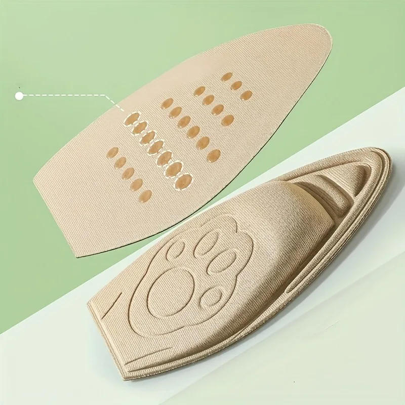 2Pcs Cat‑Paw Forefoot Shoe Insoles Anti‑Slip Pain Relief Inserts for High Heels,Reusable Cushion Pads Prevent Heel Slipping