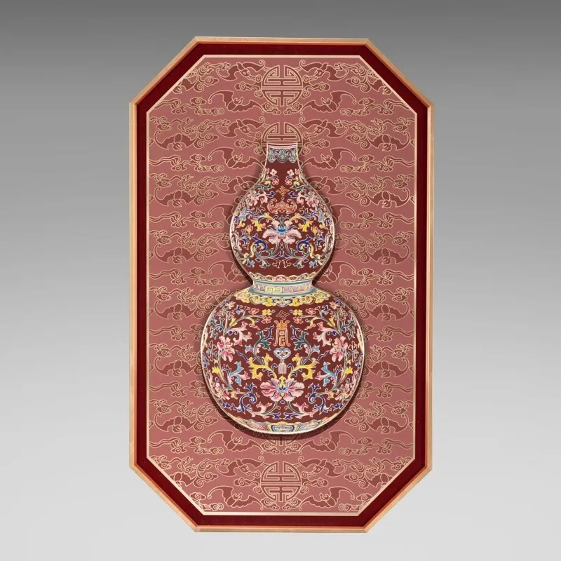 Zhu Bingren Copper‑Blessing‑Arrival Copper Wall Art Thangka Style Painting Decor For Corridor Living Room Office Blessing Gift