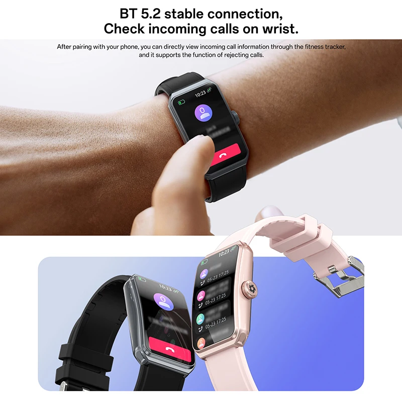 Gejian novo relógio de telefone inteligente 5.3 conexão bluetooth 1.47 polegadas tft tela de toque completa 170*320 resolução casal relógio inteligente