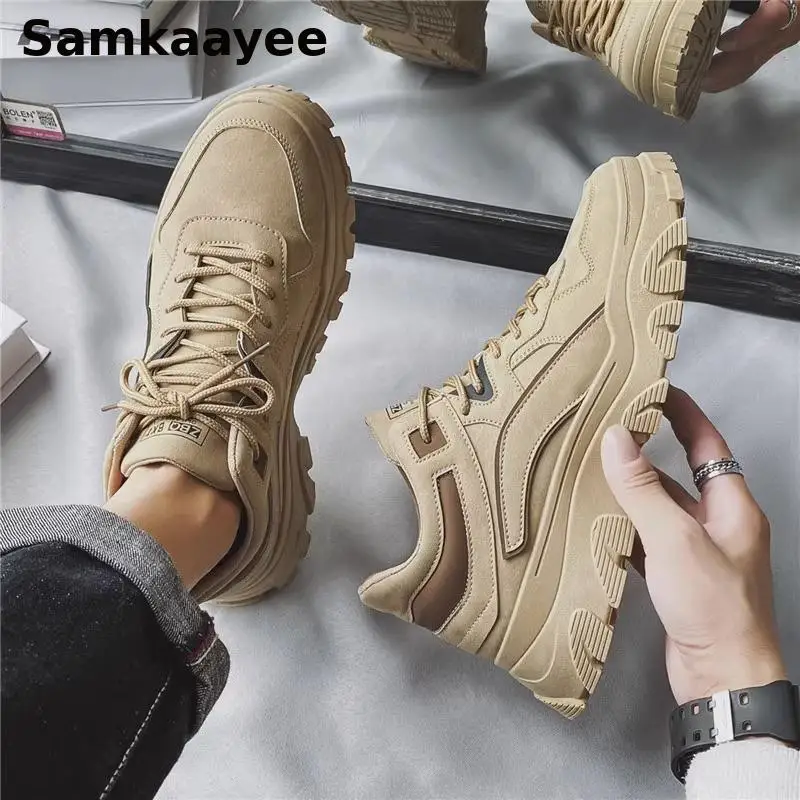 

Мужские ботинки 39–44, высокие туфли, осенне-зимняя мотоциклетная обувь до щиколотки, нескользящая обувь на шнуровке, Zapatillas Hombre, рабочая уличная обувь y30