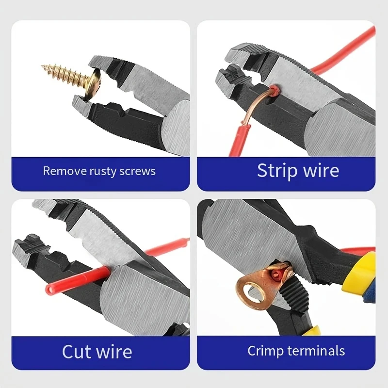 Chrome Vanadium Steel Sliding Screw Pliers Multifunctional Stripping Cutting Crimping Terminals Plier Damaged Screw Removal Tool