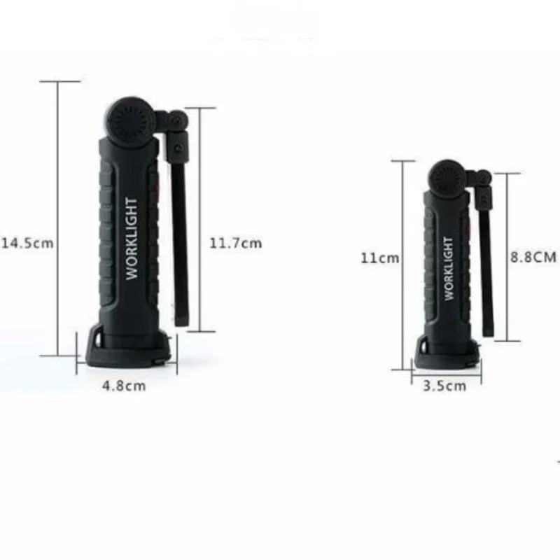 أضواء العمل القابلة لإعادة الشحن LED ضوء العمل معلقة هوك 5 طرق المغناطيسي USB قابلة للشحن مصباح يدوي محمول ضوء فلاش العمل