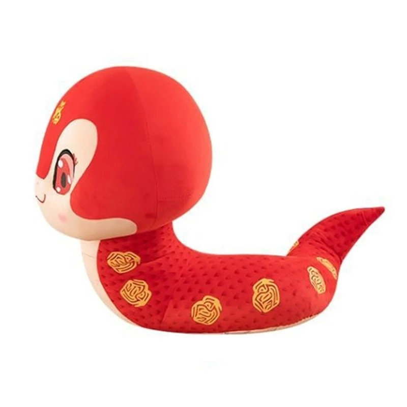 F19F Lucky Charm Plush Snake Toy Soft Stuffed Animals for Prosperities Fortune 2025 Year of the Snake Chinese New Year Decors