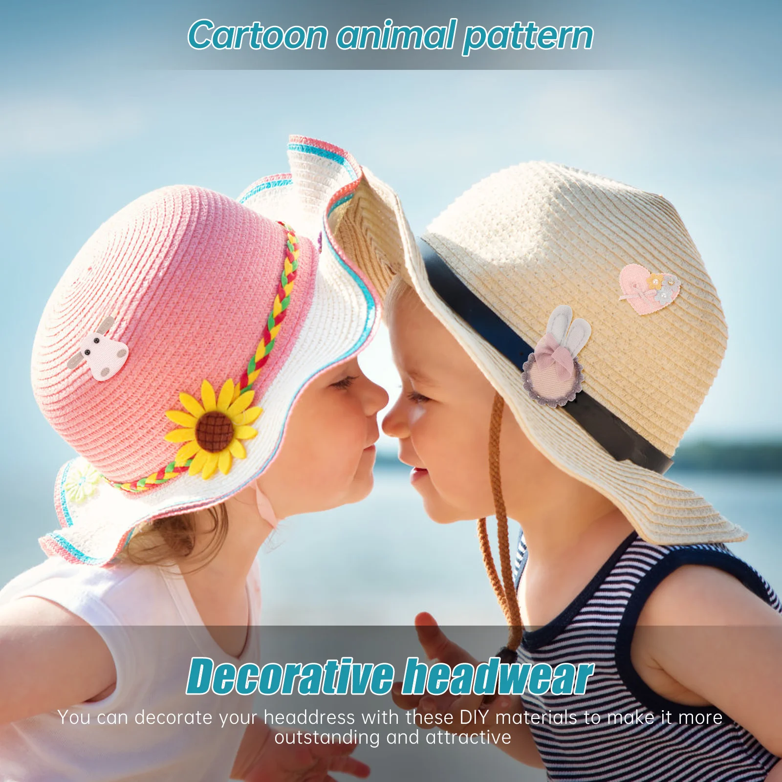 

24Pcs Cartoon Animal DIY Hair Clip Patches Creative Accessories for Kids Scrapbooking Party Hairpins Decorative DIY Materials