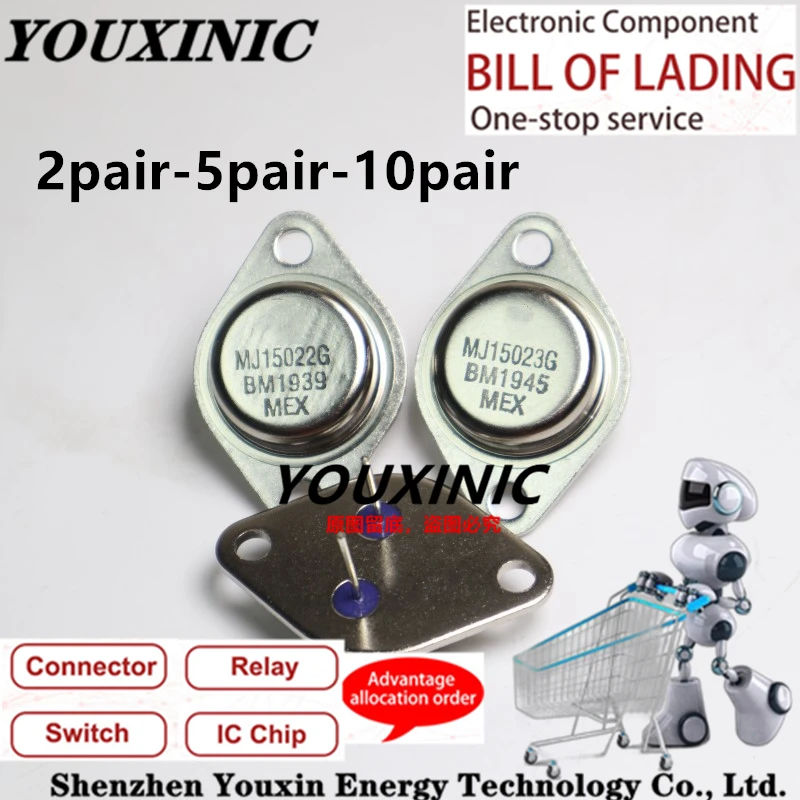 

YOUXINIC 2019+ 100% New Imported Original MJ15022G MJ15023G MJ15022 MJ15023 Gold Sealed High Power Triode 16A 250V 250W