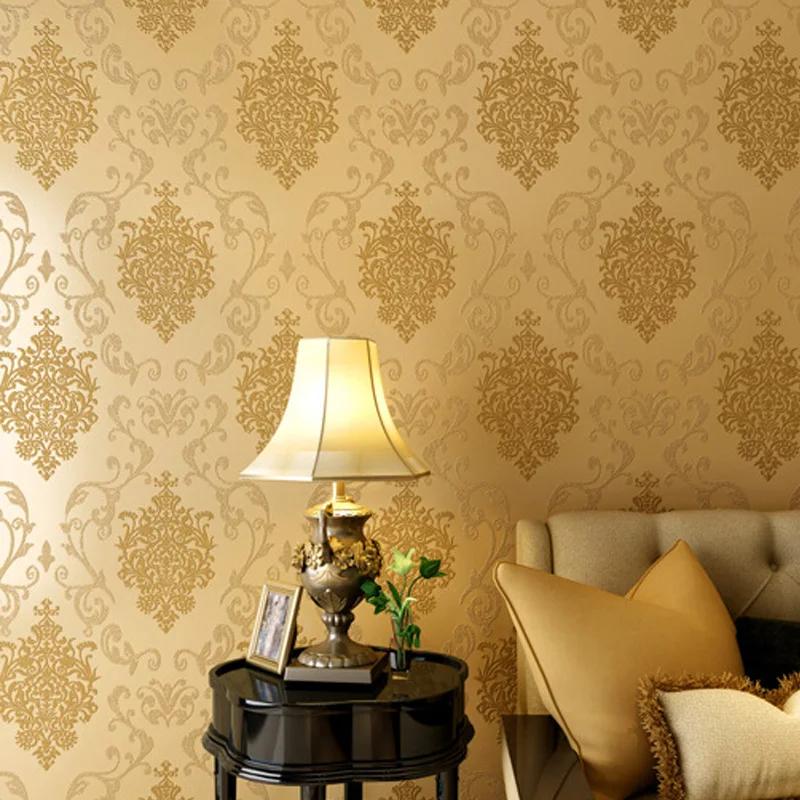 

European 3D Wallpaper embossed non woven wallpaper bedroom living room background wall wallpaper wall papers home decor W59