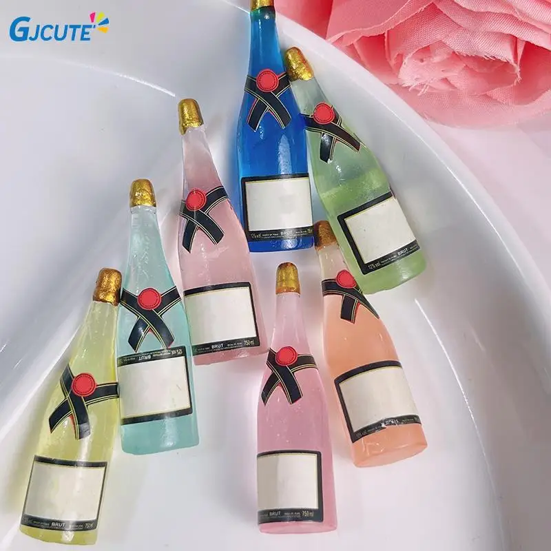 10Pcs simulation drinks 1/12 Mini Wine Bottle Sparkling Water Set Dollhouse Miniature Accessories Drinks Model Doll House Toys