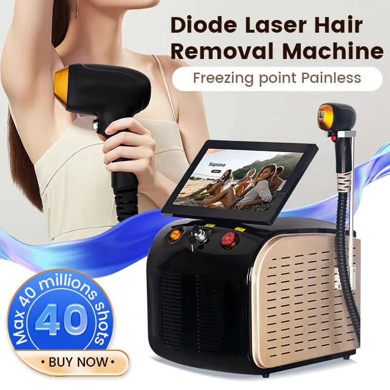 Powerful 808nm Diode Laser Device Professional Hair Removal Machine Triple Wave 755 1064 808nm with Long-Lasting Results