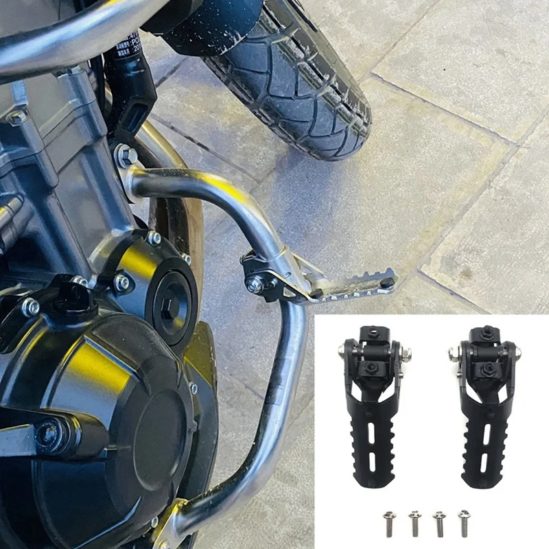 Motorcycle Front Foot Pegs Folding Footrests Clamps 22-25Mm For BMW R1250GS R 1200 GS Adv Adventure Accessories Parts Kits Black