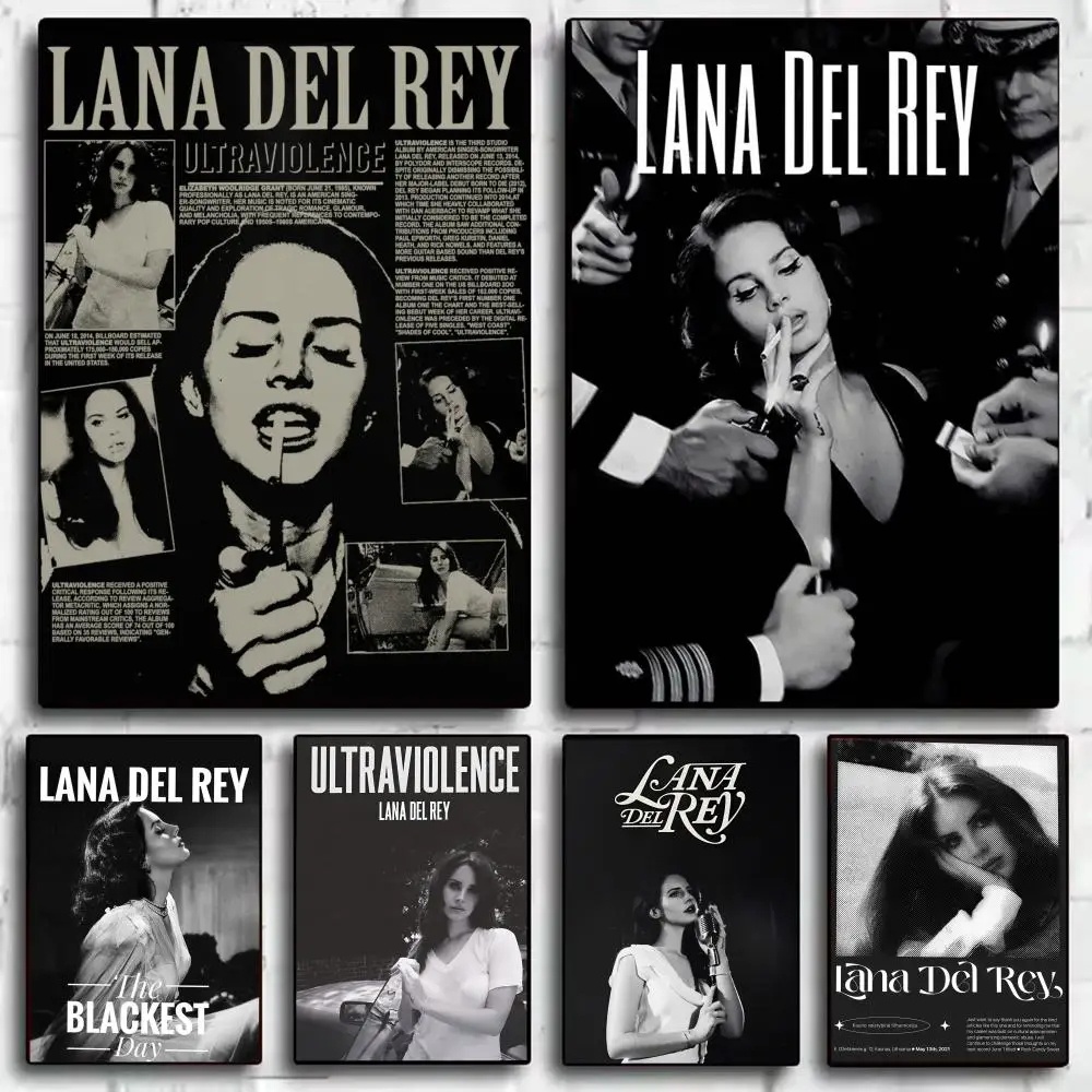 L-Lana Del Rey Singer Poster Stickers HD Waterproof Painting Wall Art for Bedroom Living Room Home Decor Decoration Gift
