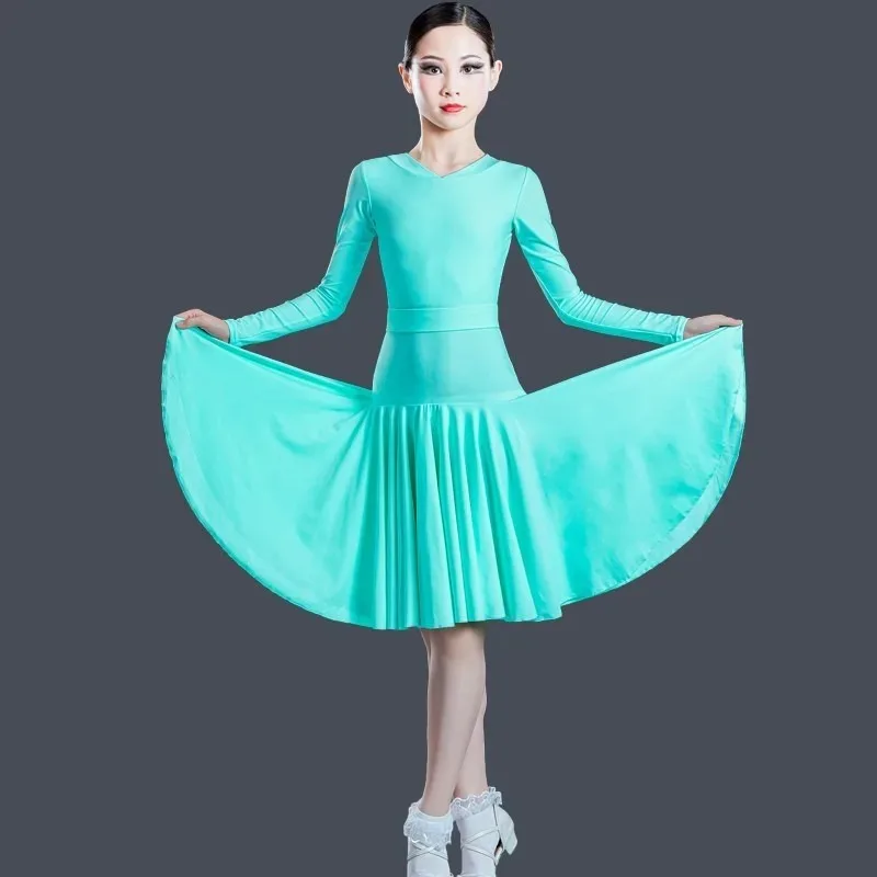 Girls Latin Dance Competition Uniform Kids Professional Standard No Bone Practice Exam Performance Costume Stage Performance Zym