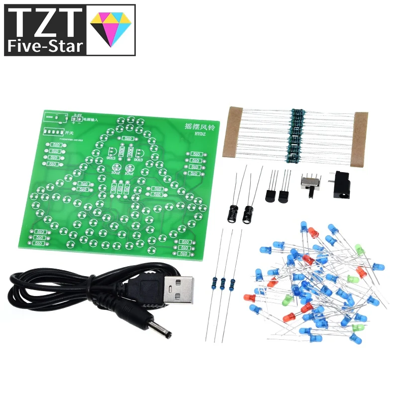 Laboratory Swing bells Wobbly Windbell Fun Electronic DIY Kit Wring 95 LEDs Wind bell 5V 9V