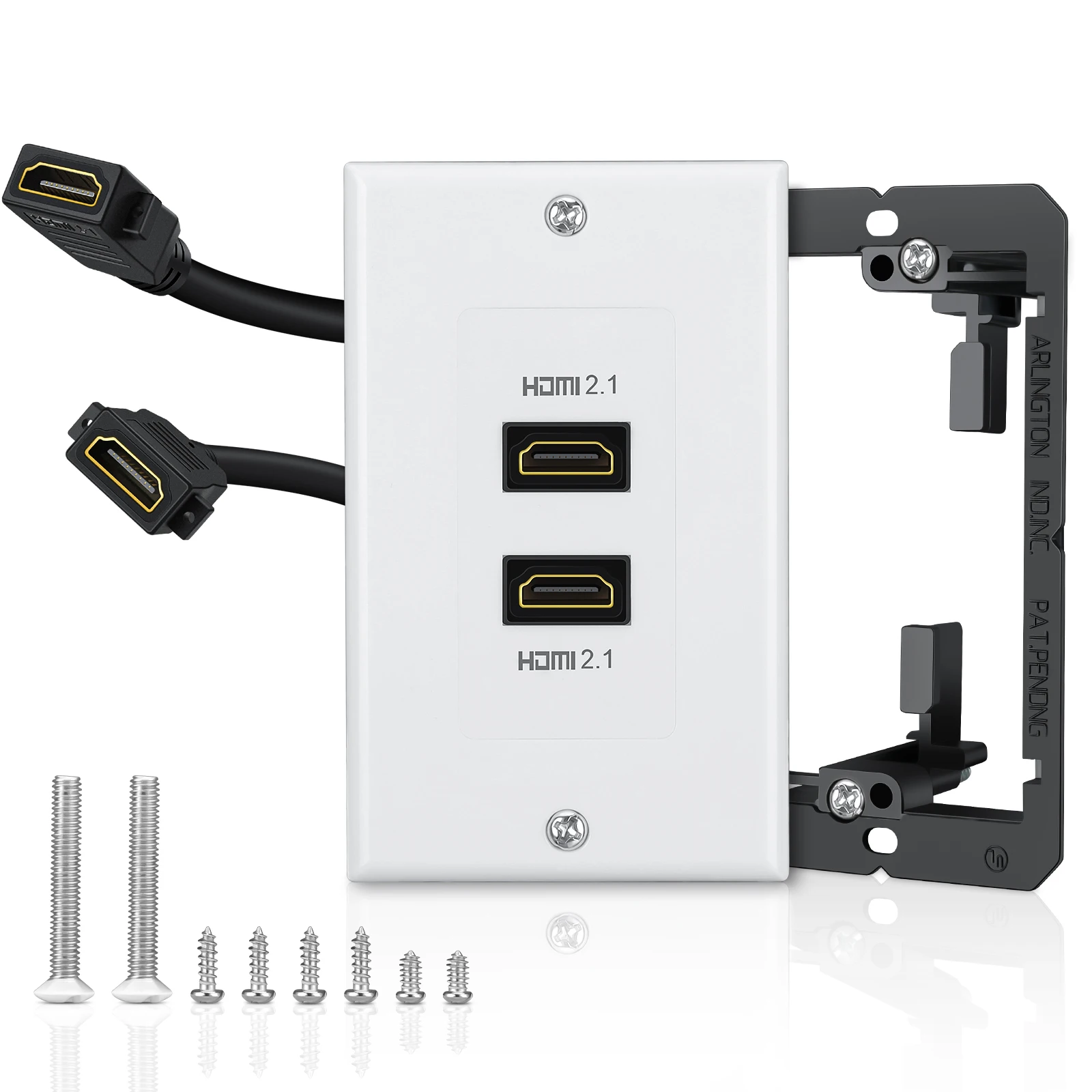 

Настенная розетка HDMI для домашнего кинотеатра Розетка HDMI Белая 2-портовая с металлическим монтажным кронштейном низкого напряжения