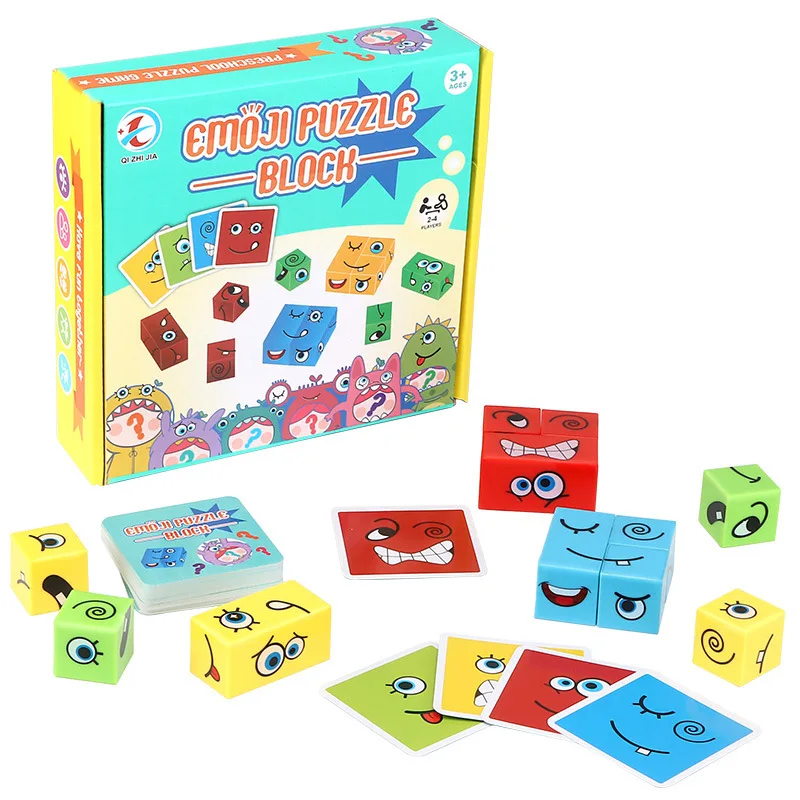 Face Changing Cube Puzzle Game Logical Thinking Training Blocks Toy for Kid Interactive Board Game Family Party Educational Gift