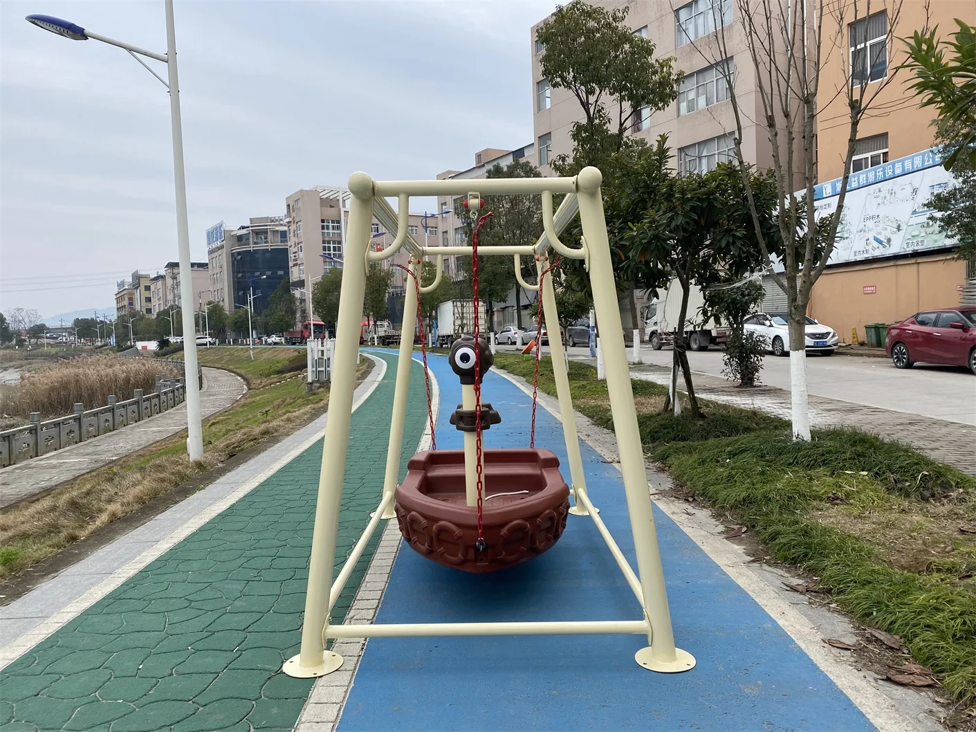 كرسي أرجوحة على شكل سفينة القراصنة معدات ملعب خارجية للأطفال مجموعة أرجوحة الفناء الخلفي #3